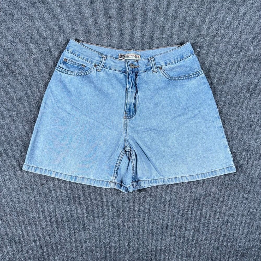 Faded Glory Denim Shorts Womens Size 10 Light Stone Wash Casual High Waisted